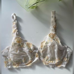 Rare Vintage La Perla Malizia lace embroidered bra Size C